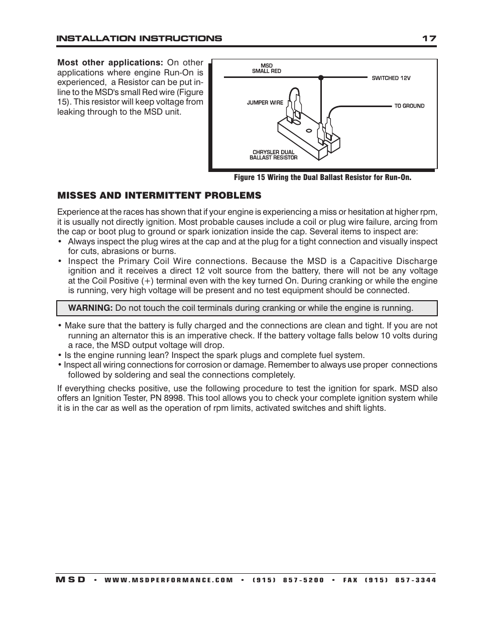 MSD 6530 Digital Programmable 6AL-2 Installation User Manual | Page 17 / 20