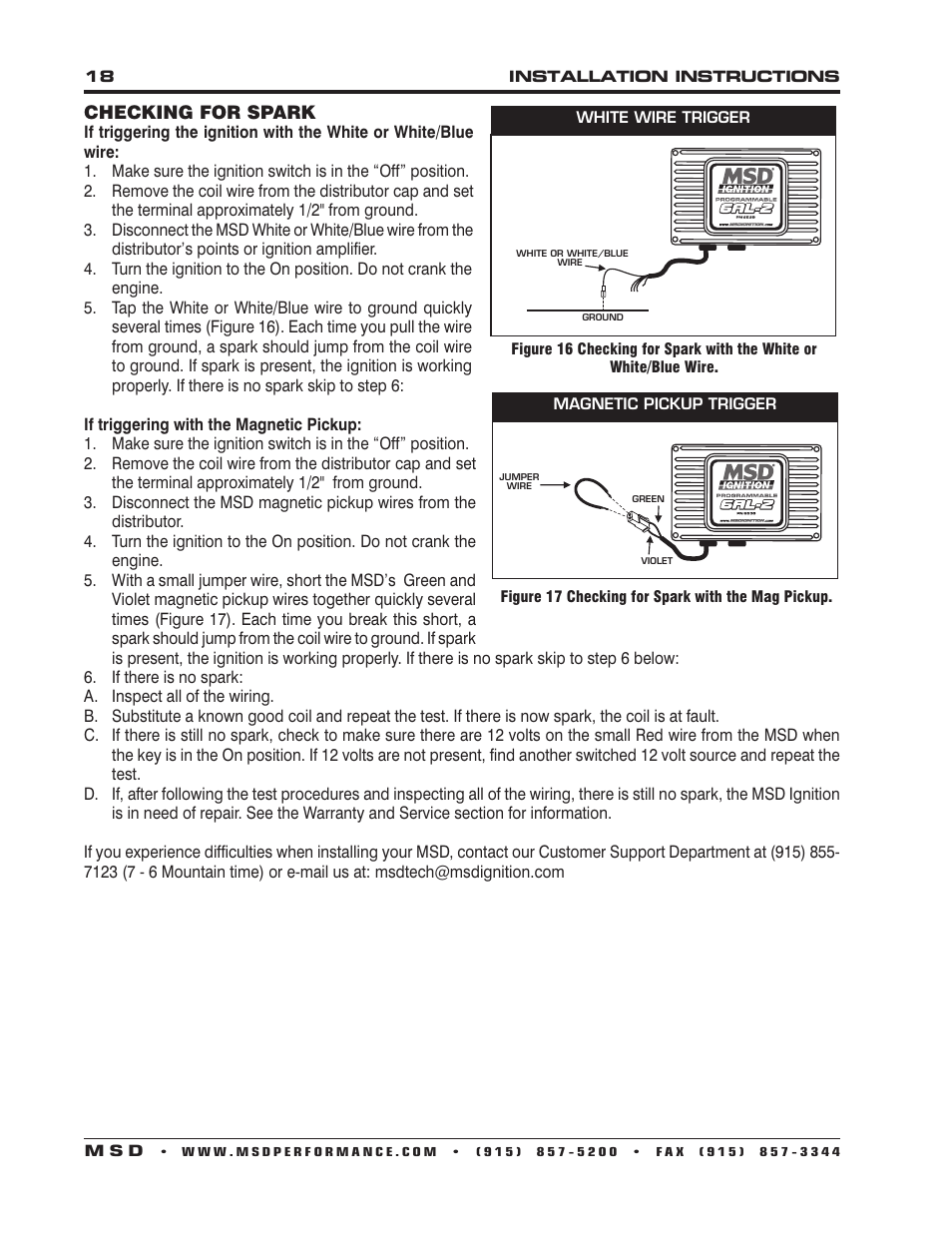 MSD 6530 Digital Programmable 6AL-2 Installation User Manual | Page 18 / 20