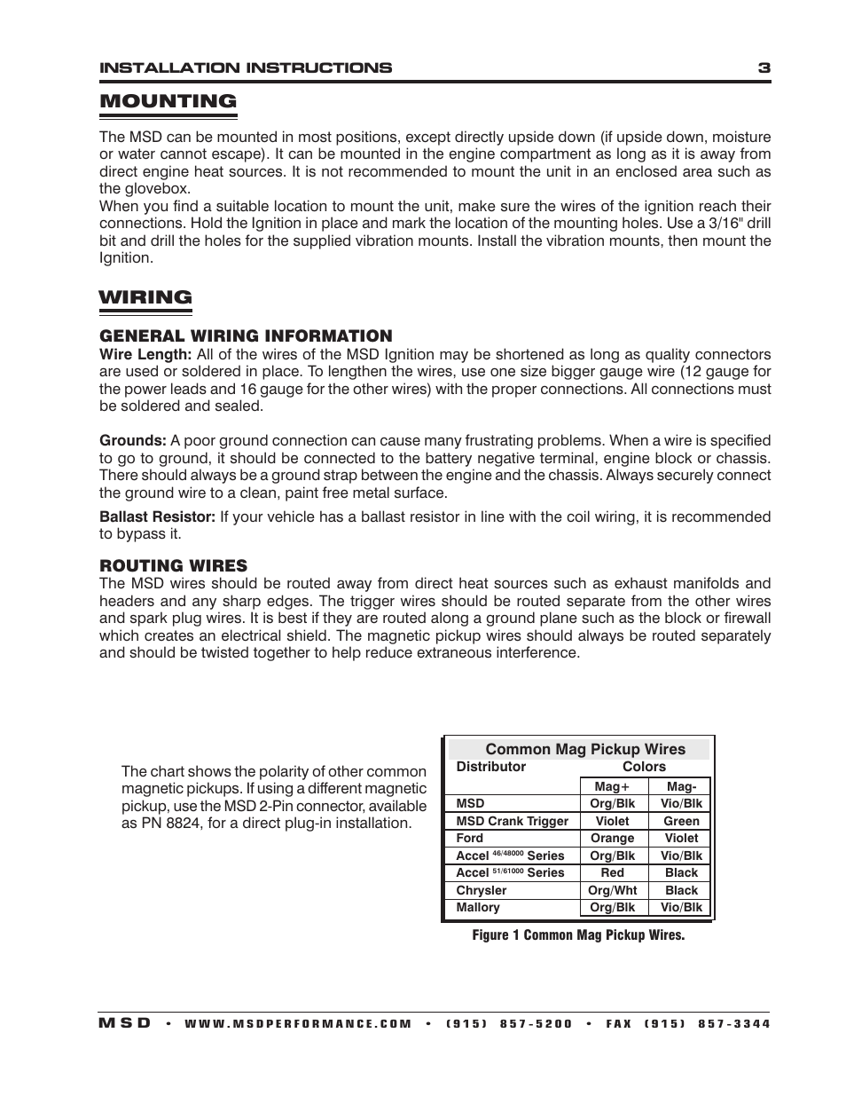 Mounting, Wiring | MSD 6530 Digital Programmable 6AL-2 Installation User Manual | Page 3 / 20