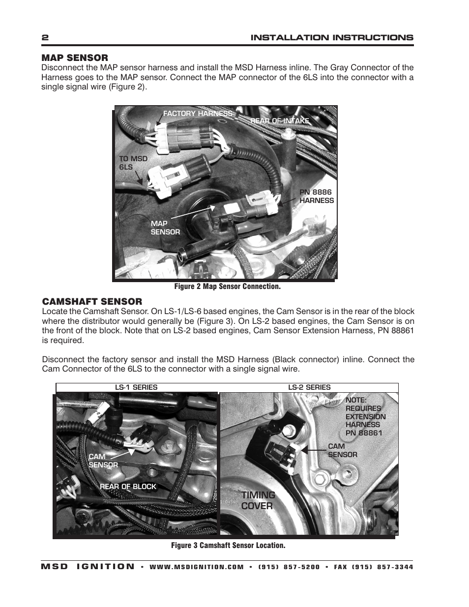 MSD 8886 Adapter Cable for MSD 6010_60101 to GM OEM Sensors Installation User Manual | Page 2 / 4