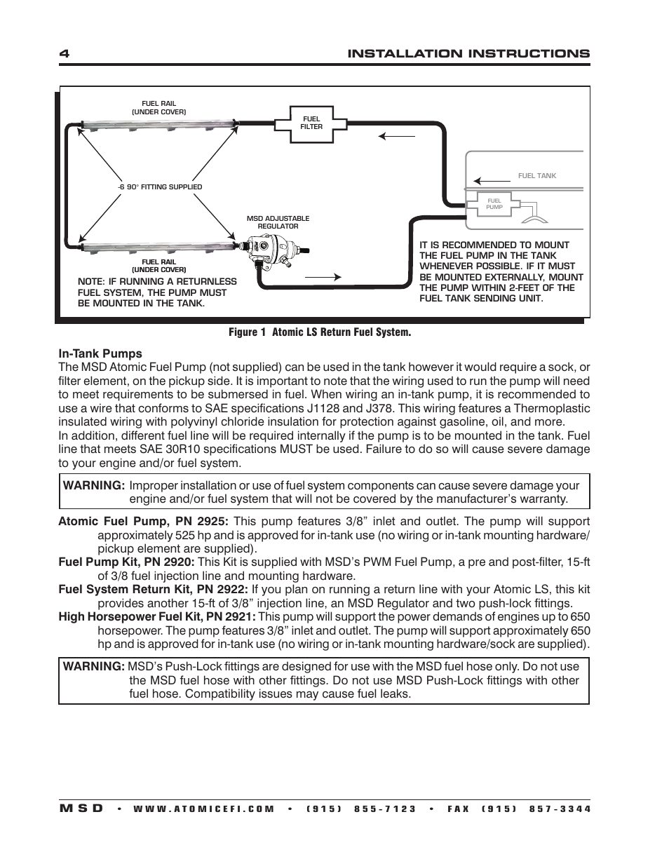 MSD 2950 Atomic LS2_LS3 Master Kit Installation User Manual | Page 4 / 20