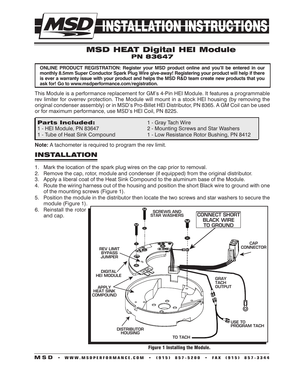 MSD 83647 HEAT HEI Module Installation User Manual | 4 pages