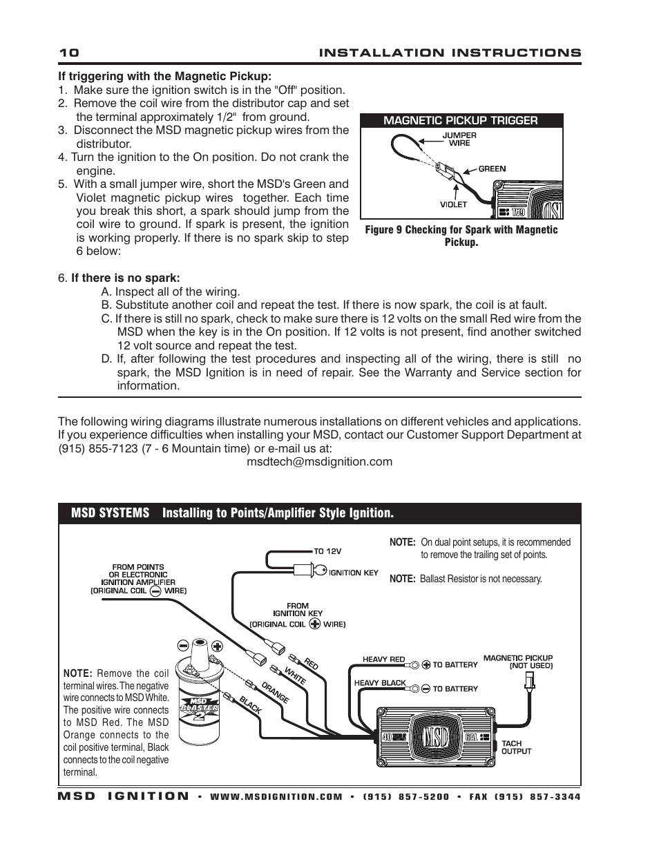 MSD 6440 40th Anniversary 6AL Ignition Control Installation User Manual | Page 10 / 16