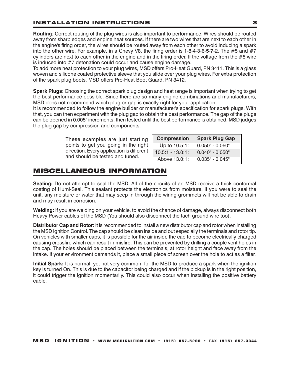 MSD 6440 40th Anniversary 6AL Ignition Control Installation User Manual | Page 3 / 16
