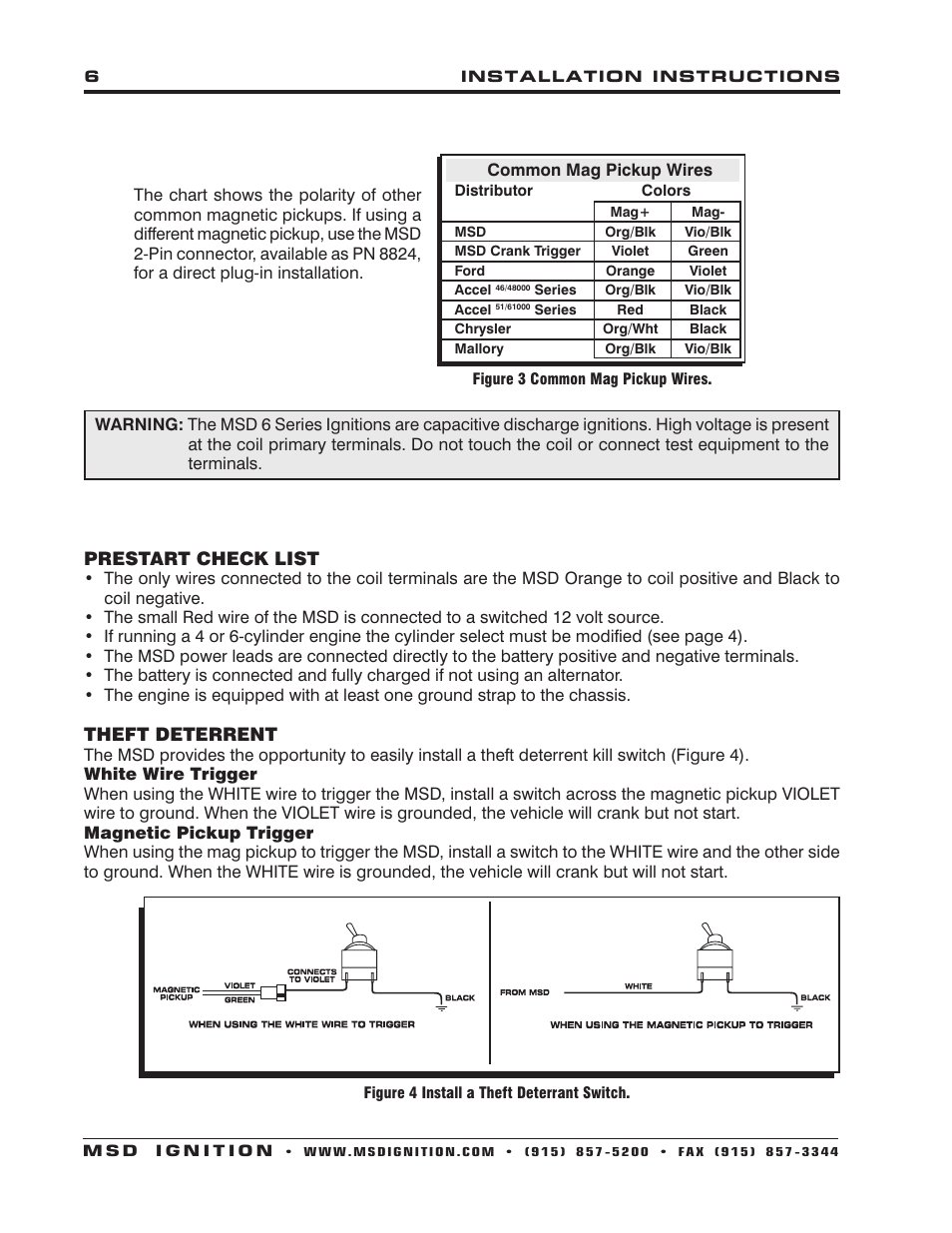 MSD 6440 40th Anniversary 6AL Ignition Control Installation User Manual | Page 6 / 16