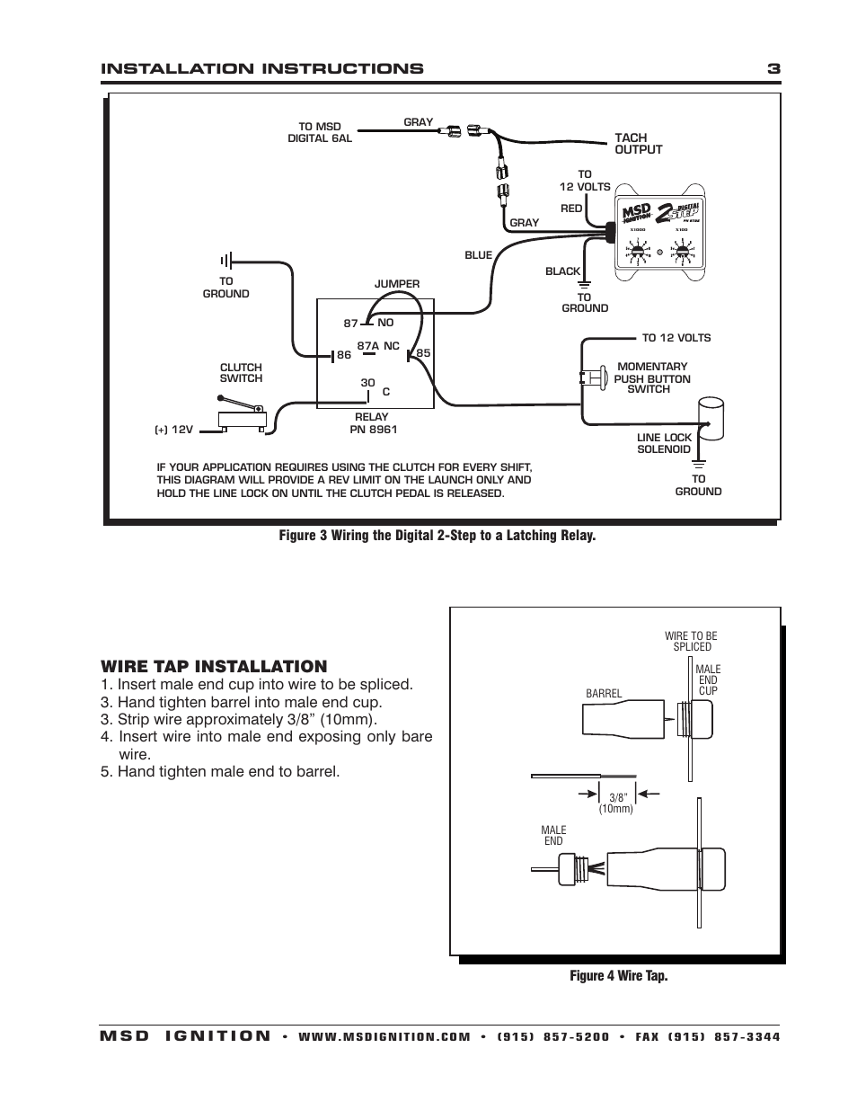 Wire tap installation | MSD 8732 2-Step Rev Control for Digital 6AL Installation User Manual | Page 3 / 4