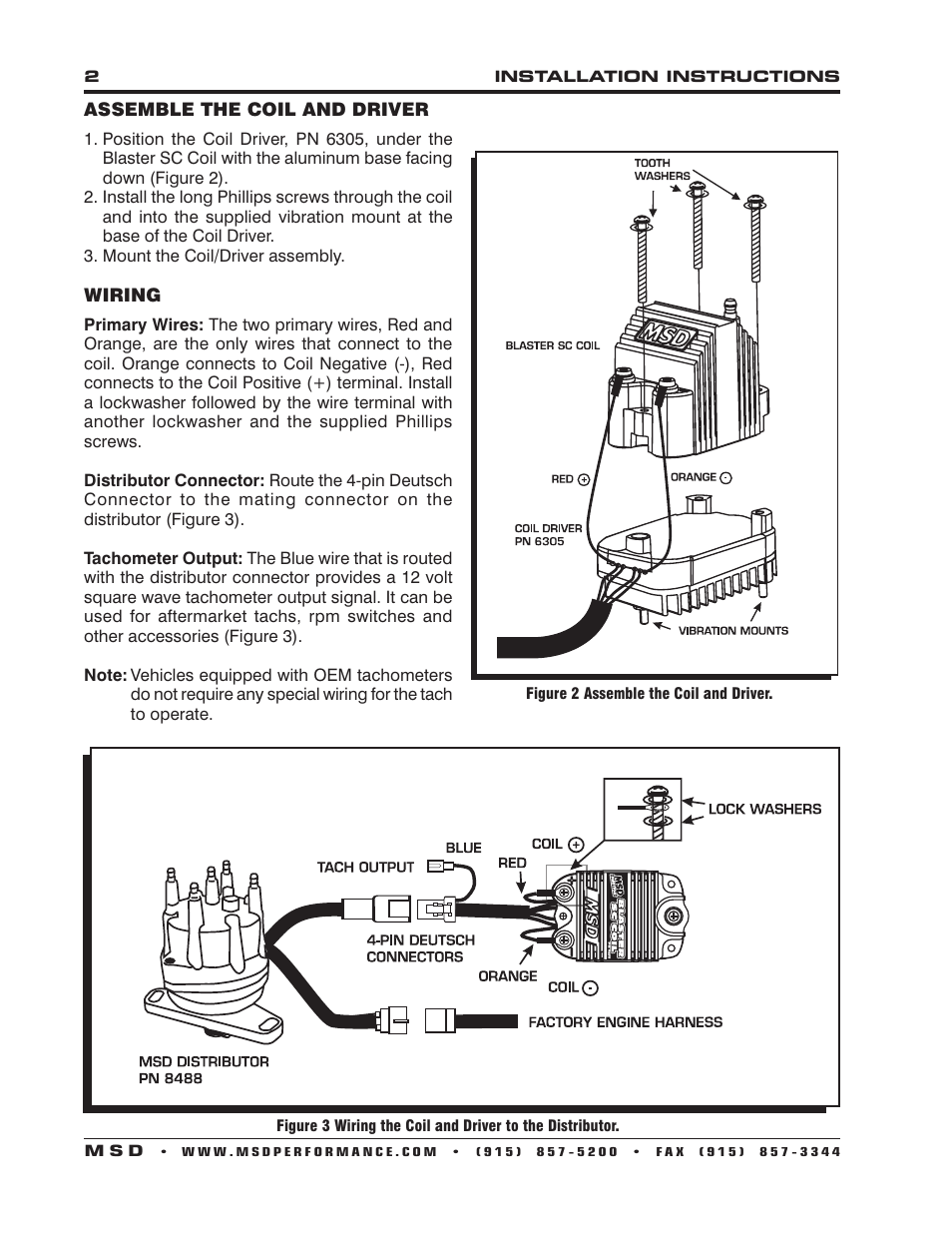 MSD 8235 Inductive Blaster SC Coil Installation User Manual | Page 2 / 4