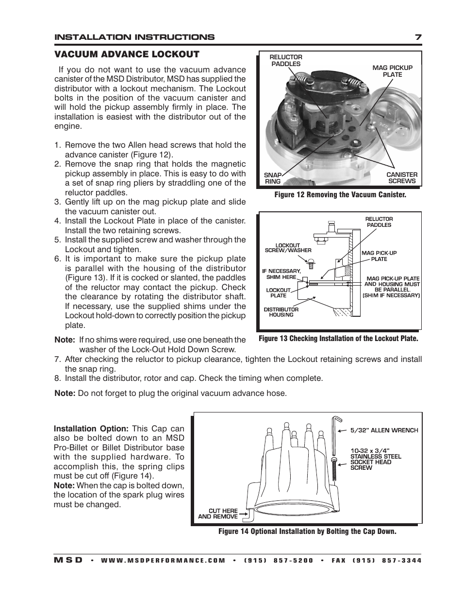 MSD 8360 Chevy V8 w_Internal Module Distributor Installation User Manual | Page 7 / 8