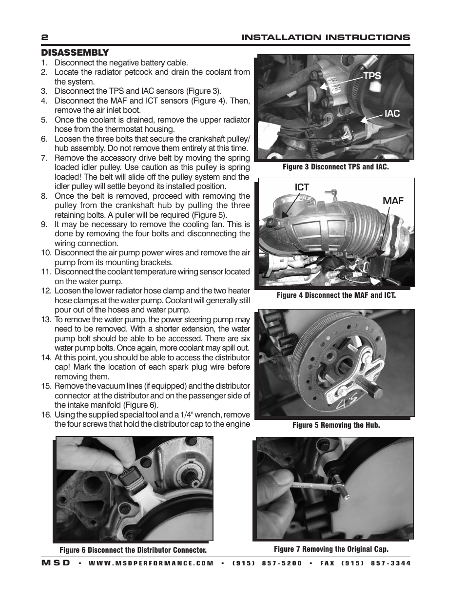 MSD 83811 GM LT-1 5.7L Distributor 95-97 Installation User Manual | Page 2 / 4