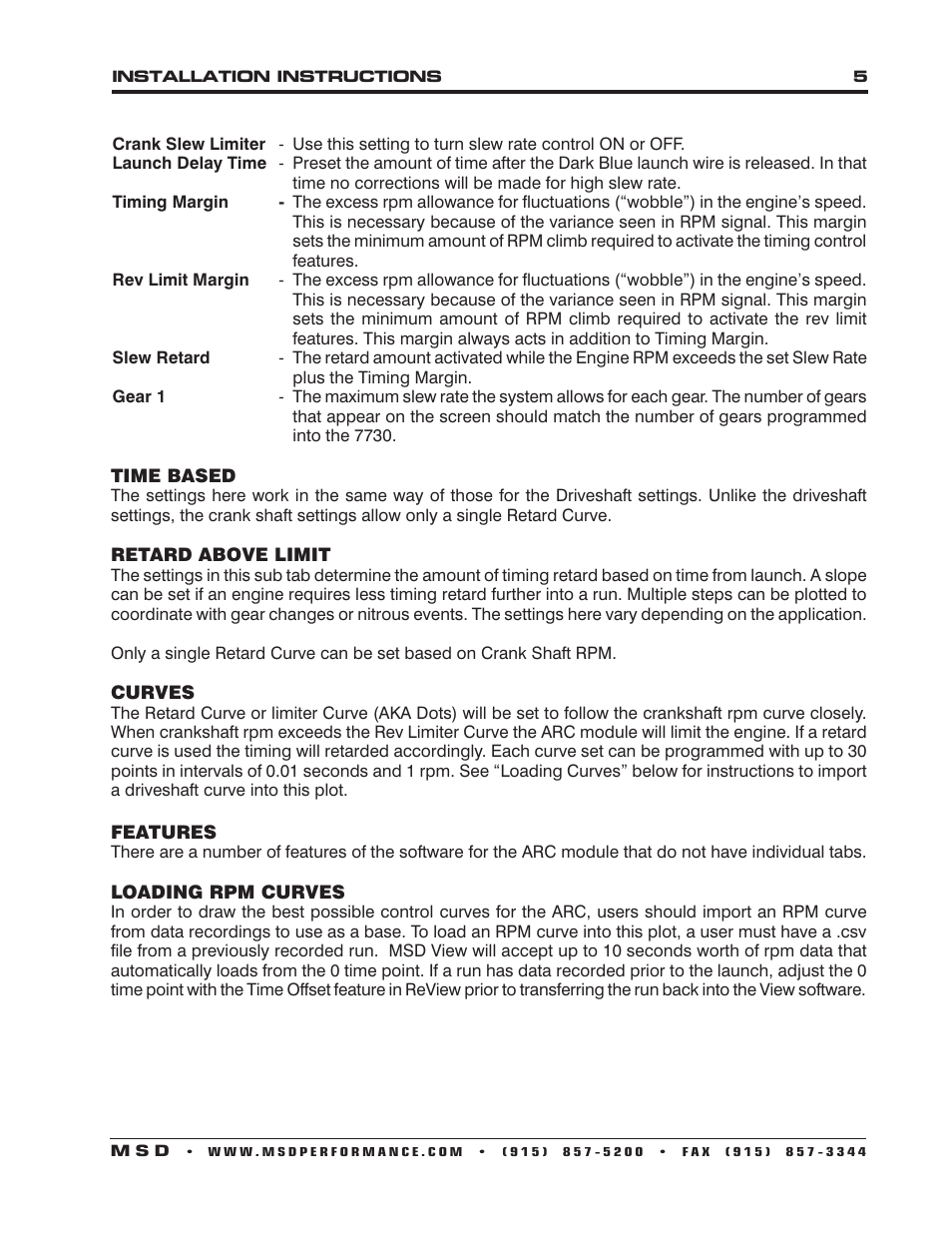 MSD 7761 Advance RPM Control Module Installation User Manual | Page 5 / 8