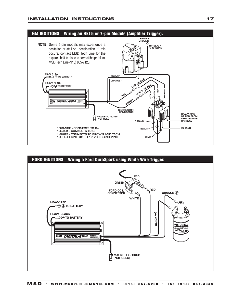 Installation instructions 17 m s d | MSD 6520 Digital 6-Plus Ignition Control Installation User Manual | Page 17 / 24