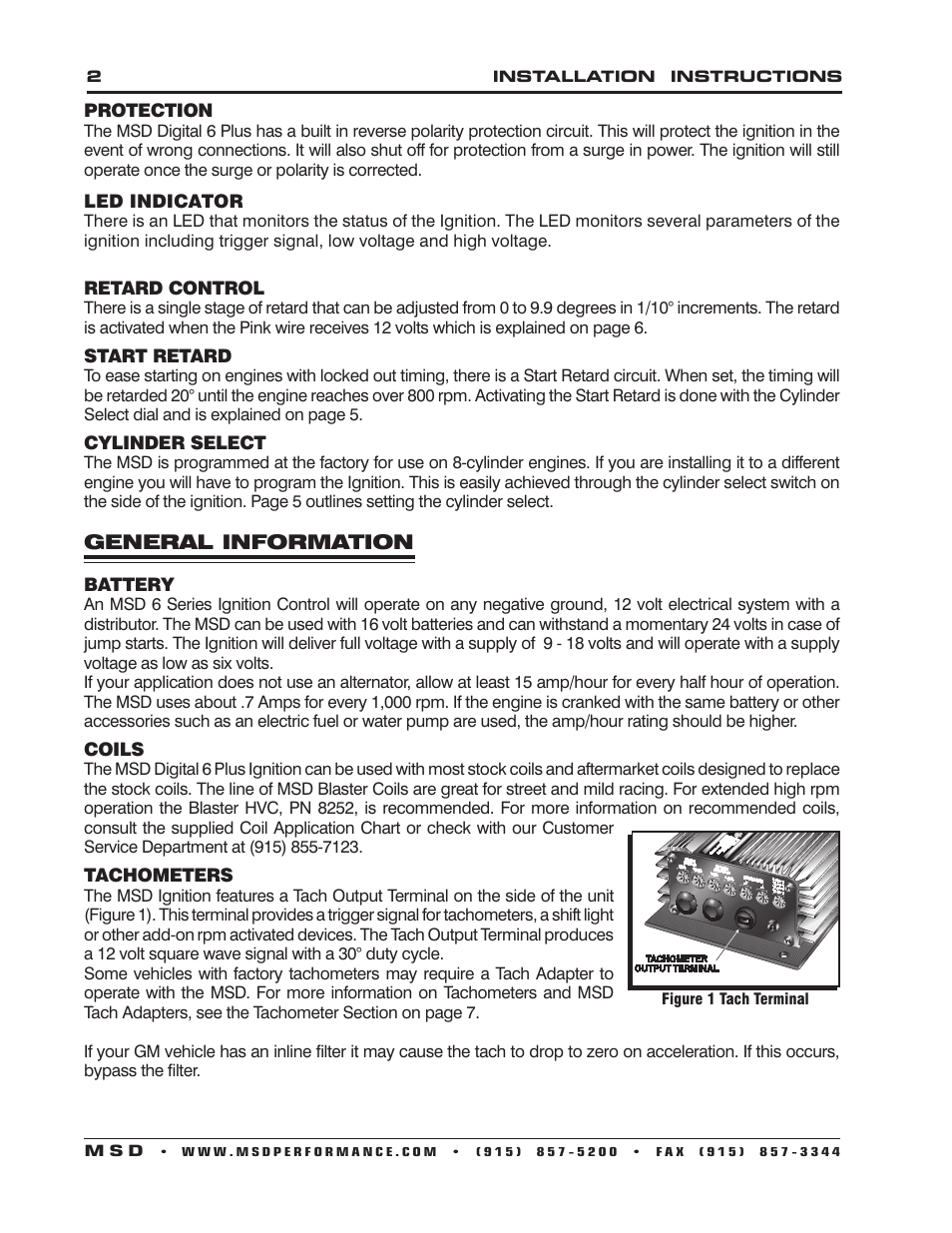 MSD 6520 Digital 6-Plus Ignition Control Installation User Manual | Page 2 / 24
