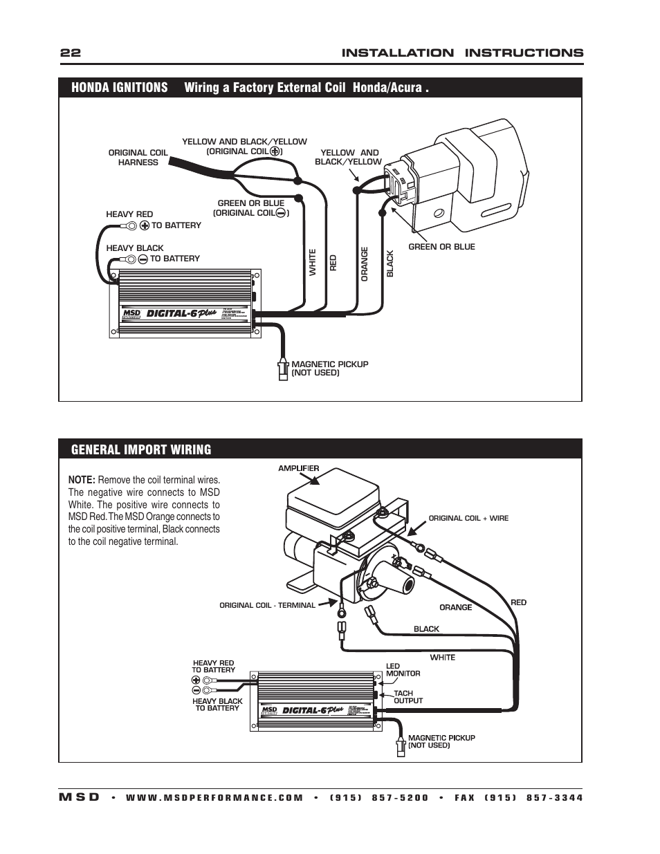 22 installation instructions m s d | MSD 6520 Digital 6-Plus Ignition Control Installation User Manual | Page 22 / 24