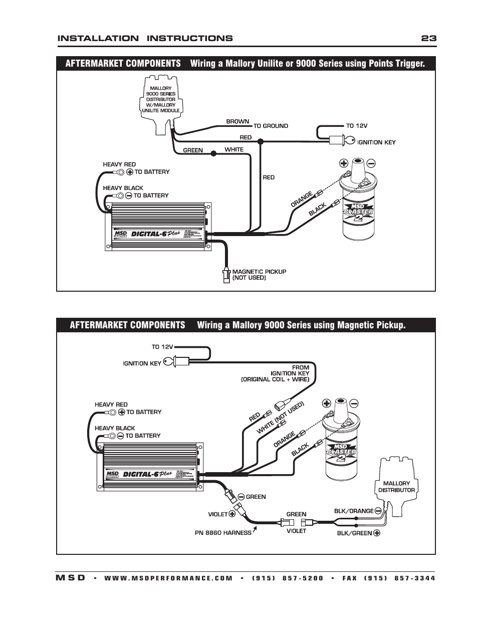 MSD 6520 Digital 6-Plus Ignition Control Installation User Manual | Page 23 / 24