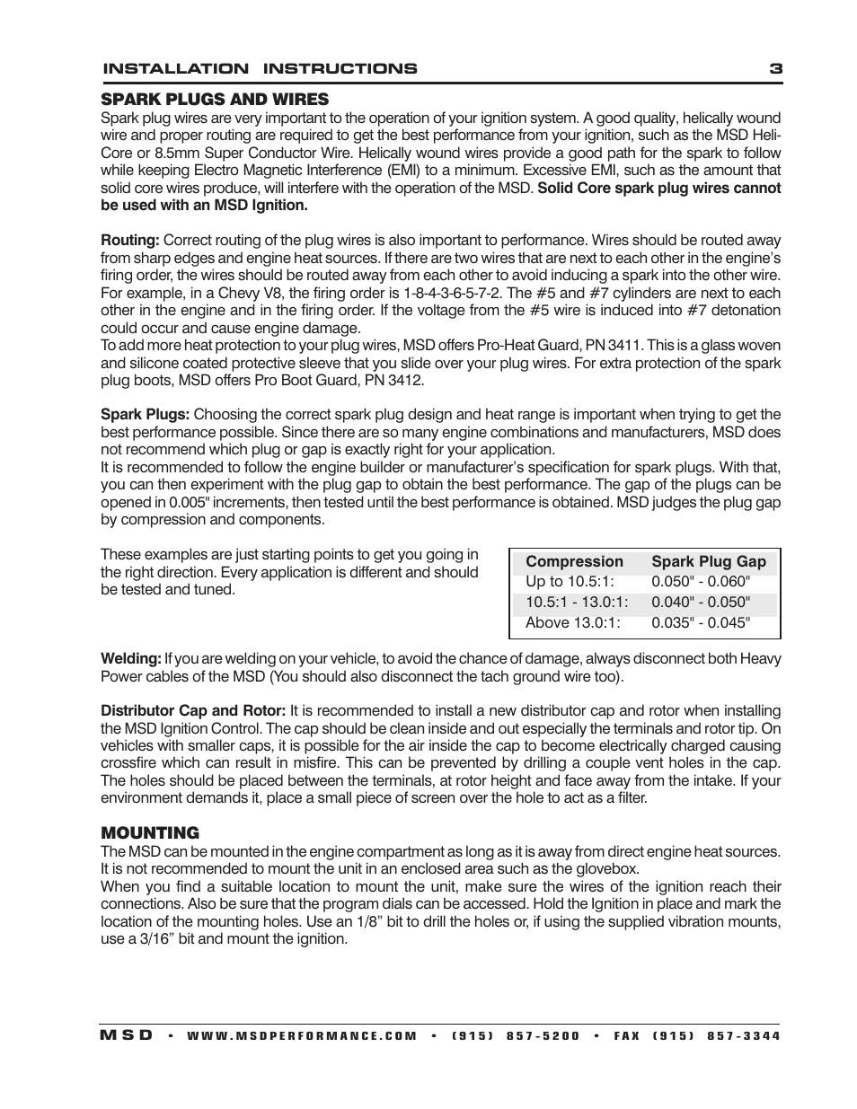 MSD 6520 Digital 6-Plus Ignition Control Installation User Manual | Page 3 / 24