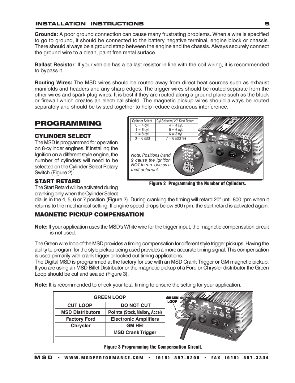 Programming | MSD 6520 Digital 6-Plus Ignition Control Installation User Manual | Page 5 / 24