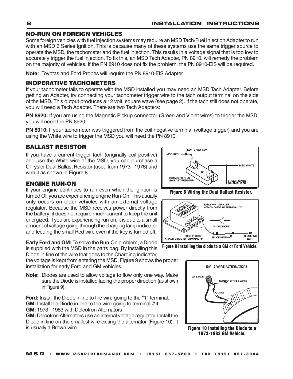 MSD 6520 Digital 6-Plus Ignition Control Installation User Manual | Page 8 / 24