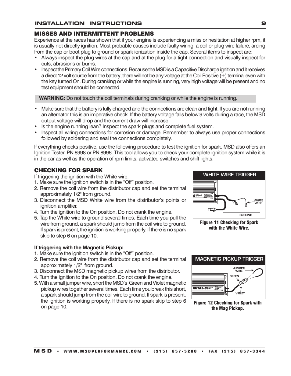 MSD 6520 Digital 6-Plus Ignition Control Installation User Manual | Page 9 / 24