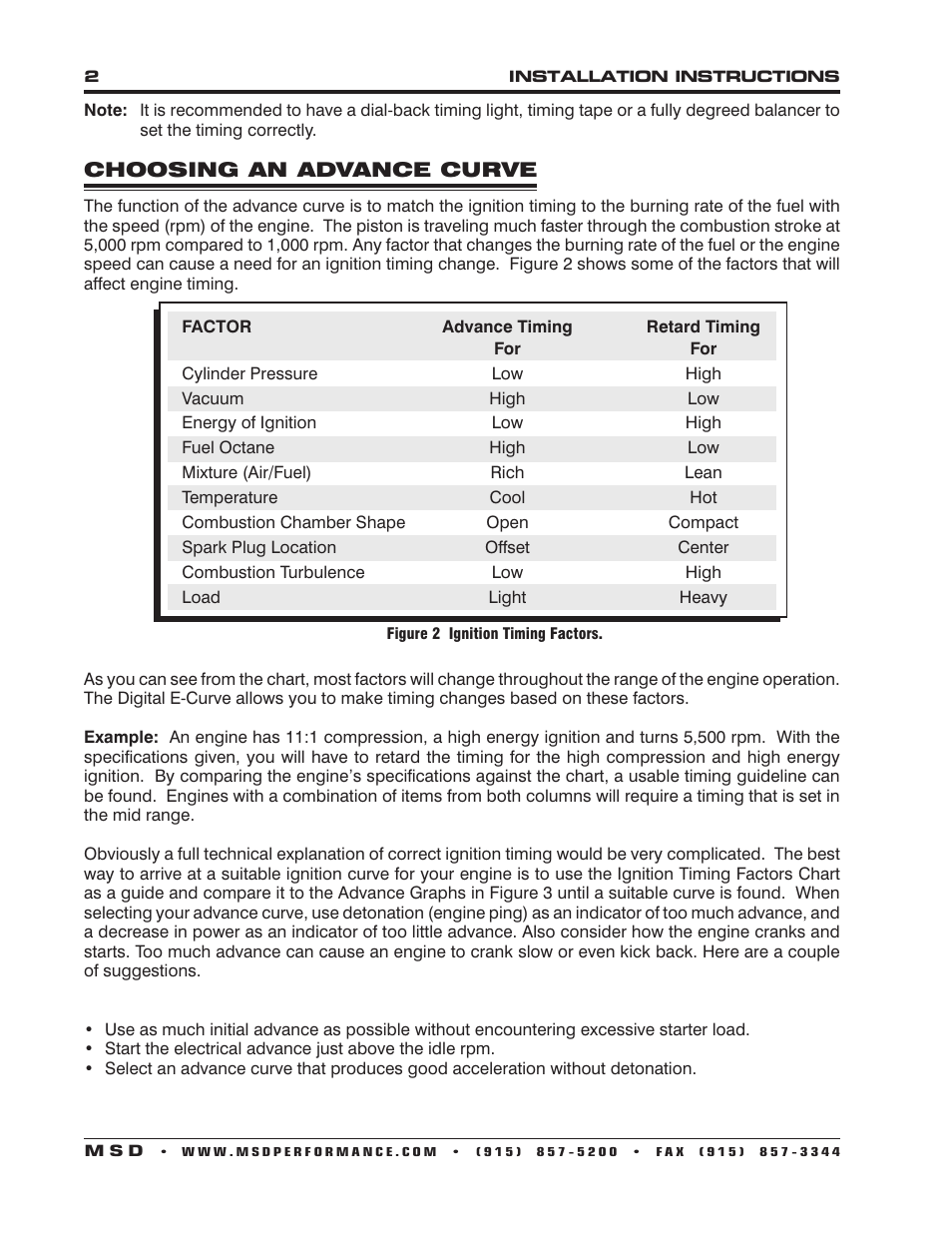 MSD 8504 Chrysler, 318, 340, 360, E-Curve Distributor Installation User Manual | Page 2 / 8