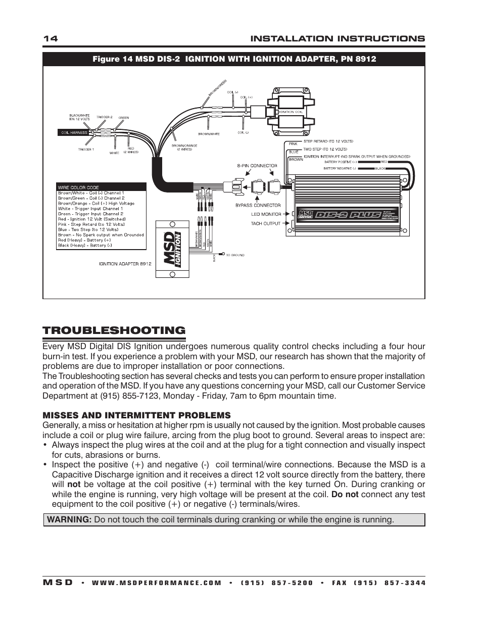 MSD 62153 DIS-4 Plus High Output Installation User Manual | Page 14 / 16