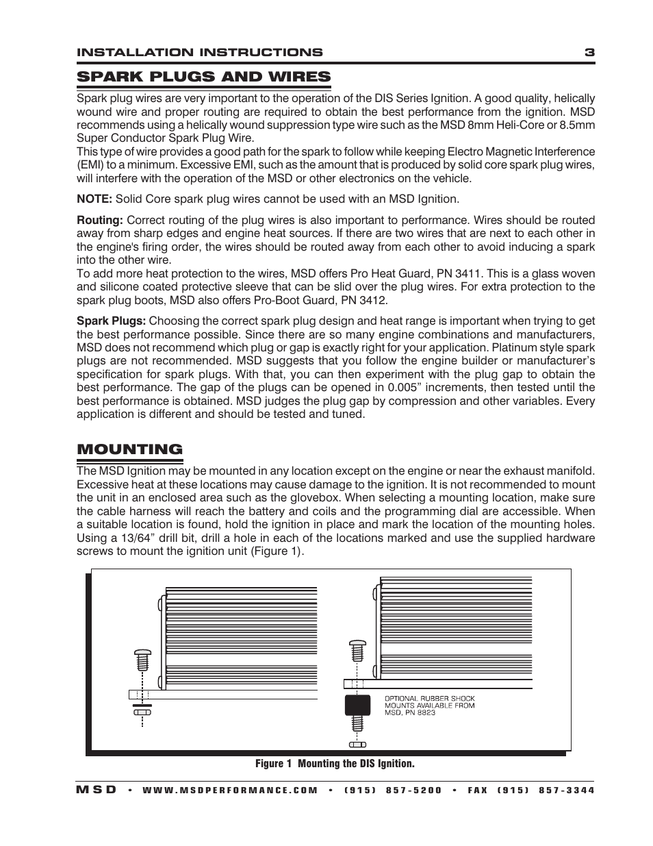 MSD 62153 DIS-4 Plus High Output Installation User Manual | Page 3 / 16