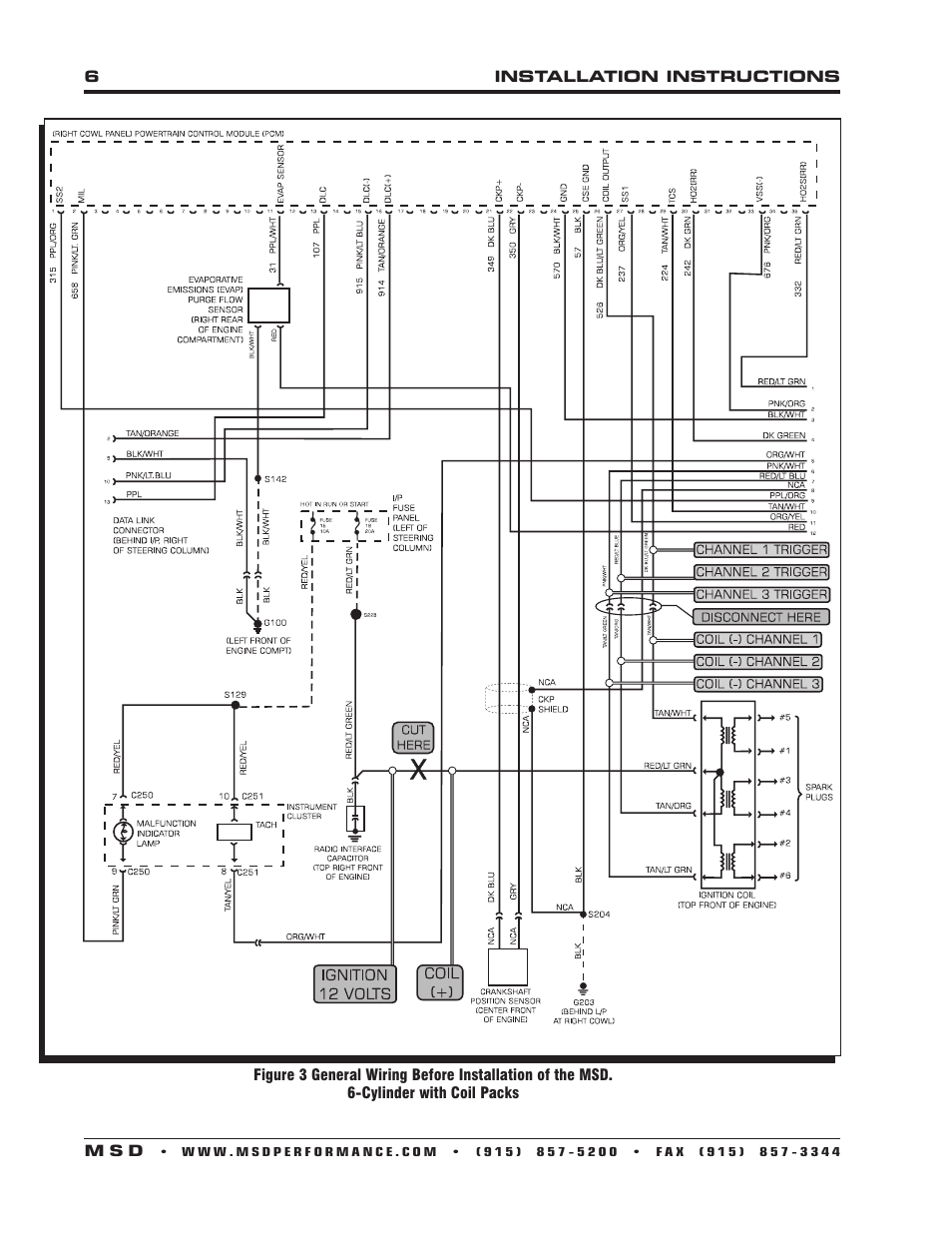 MSD 62153 DIS-4 Plus High Output Installation User Manual | Page 6 / 16