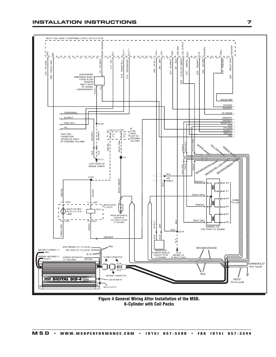 MSD 62153 DIS-4 Plus High Output Installation User Manual | Page 7 / 16