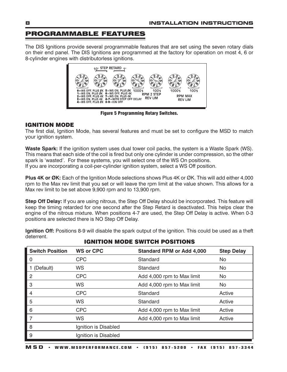 MSD 62153 DIS-4 Plus High Output Installation User Manual | Page 8 / 16