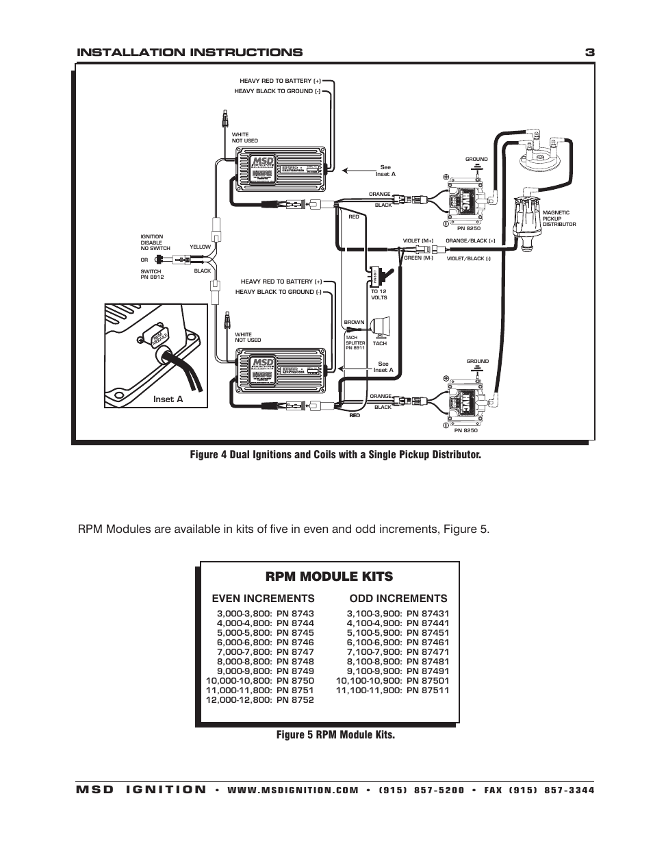 Rpm module kits, Odd increments, Figure 5 rpm module kits | MSD 6631 6 HVC, Professional Race with Rev Control Deutsch Connectors Installation User Manual | Page 3 / 4