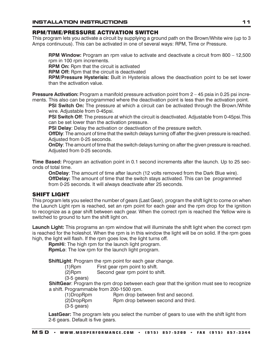 MSD 7531 Programmable Digital-7 Plus Installation User Manual | Page 11 / 20