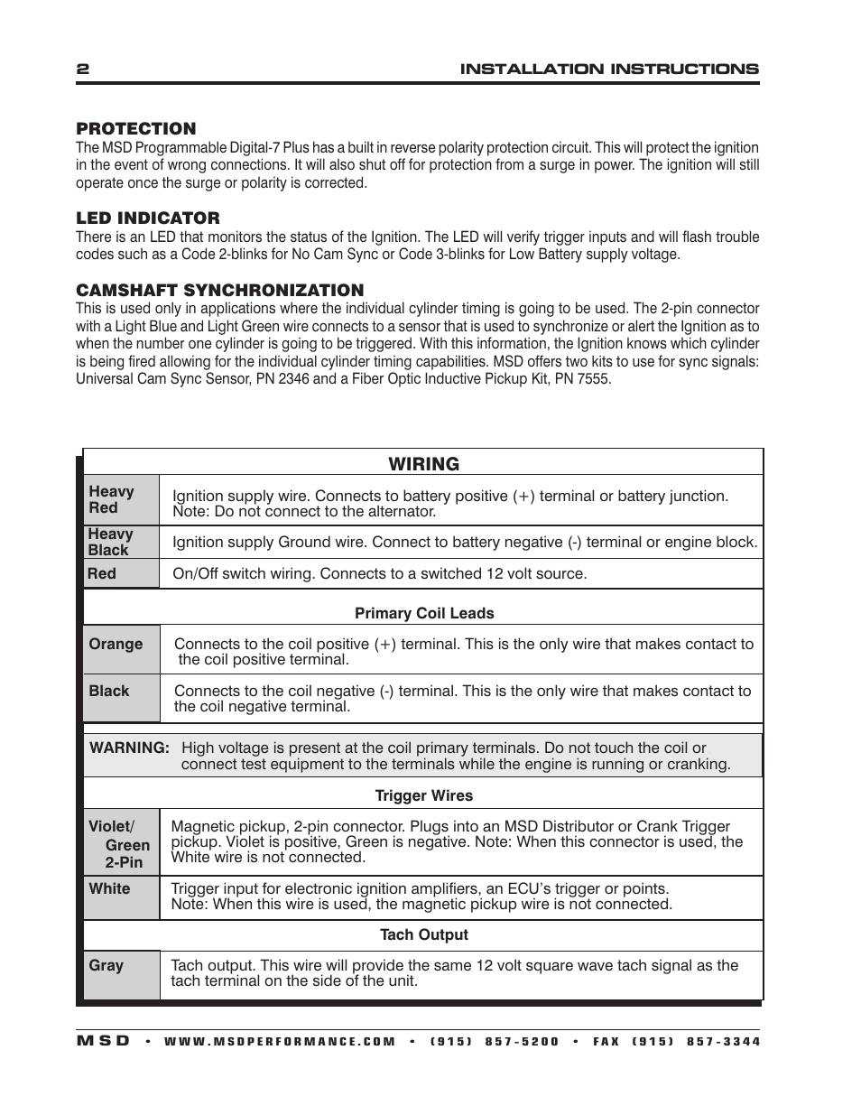 MSD 7531 Programmable Digital-7 Plus Installation User Manual | Page 2 / 20