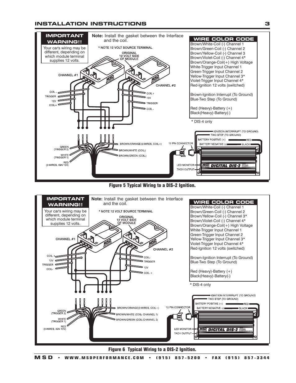 MSD 8870 Coil Interface Block,GM Dual Tower Coils Installation User Manual | Page 3 / 4