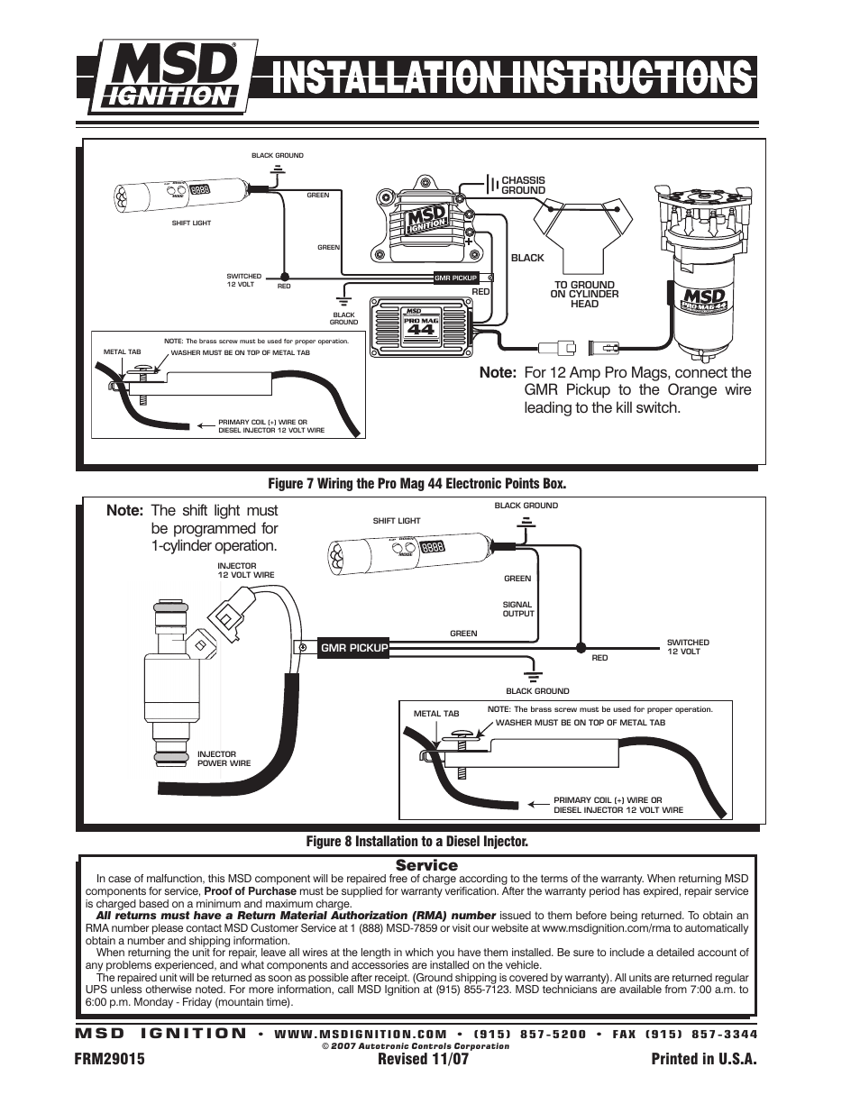 Figure 8 installation to a diesel injector | MSD 89631 Programmable Shift Light Installation User Manual | Page 4 / 4