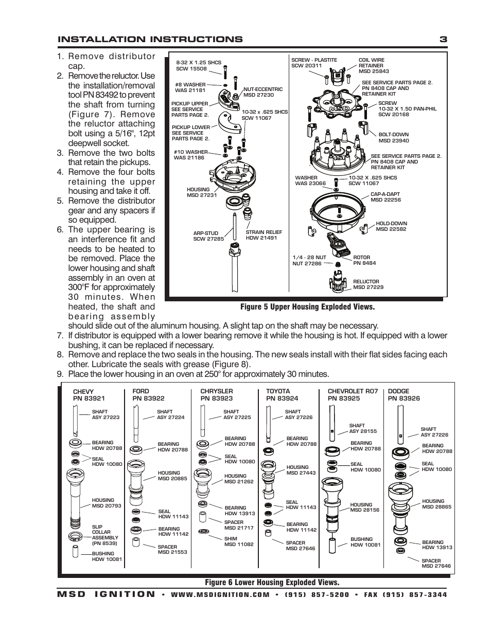 MSD 83921 HVC Professional Racing Distributor for Chevrolet Installation User Manual | Page 3 / 4