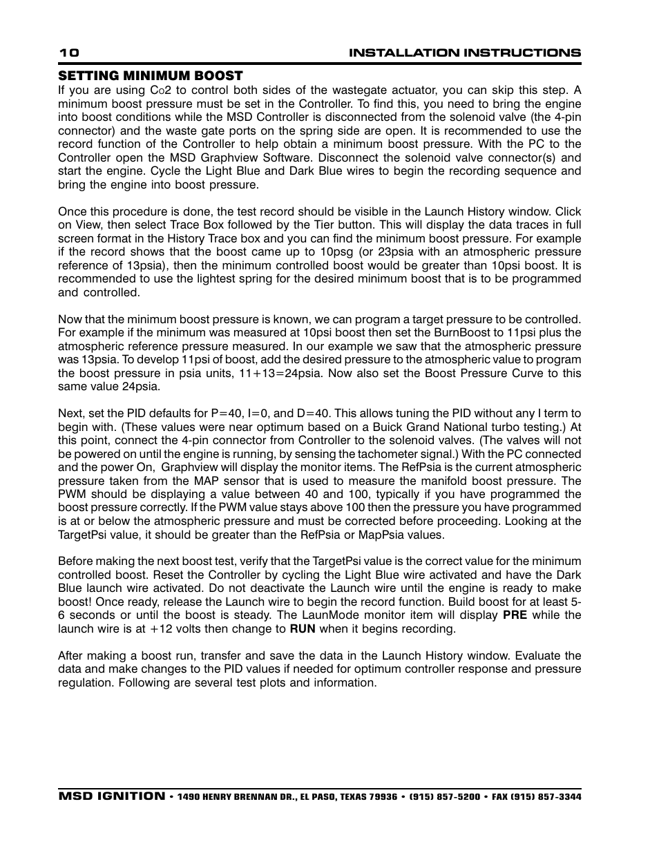 MSD 7562 Programmable Launch Boost Controller Installation User Manual | Page 10 / 24
