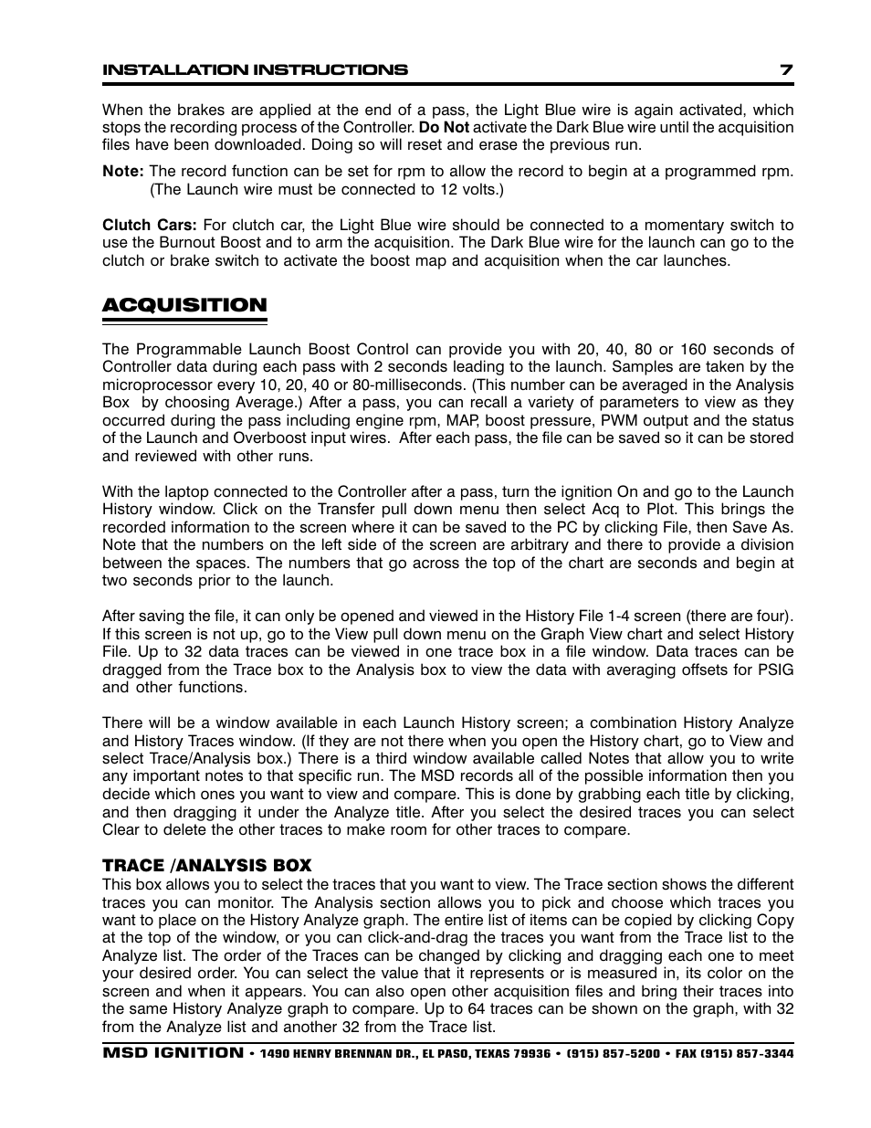 MSD 7562 Programmable Launch Boost Controller Installation User Manual | Page 7 / 24