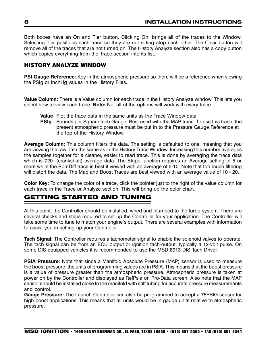 MSD 7562 Programmable Launch Boost Controller Installation User Manual | Page 8 / 24