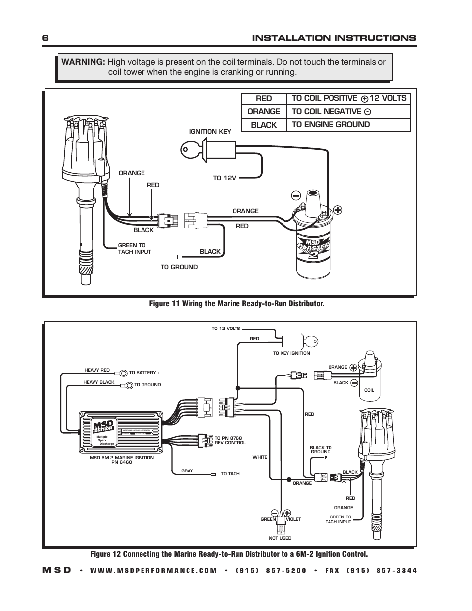 6installation instructions m s d | MSD 83506 Ford 351-460 Ready-to-Run Marine Distributor Installation User Manual | Page 6 / 8