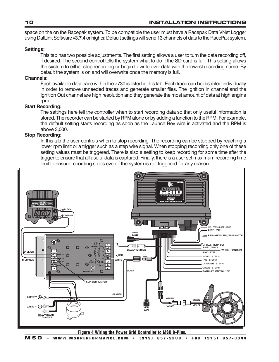 10 installation instructions m s d | MSD 7730 Power Grid System - Controller Only Installation User Manual | Page 10 / 16