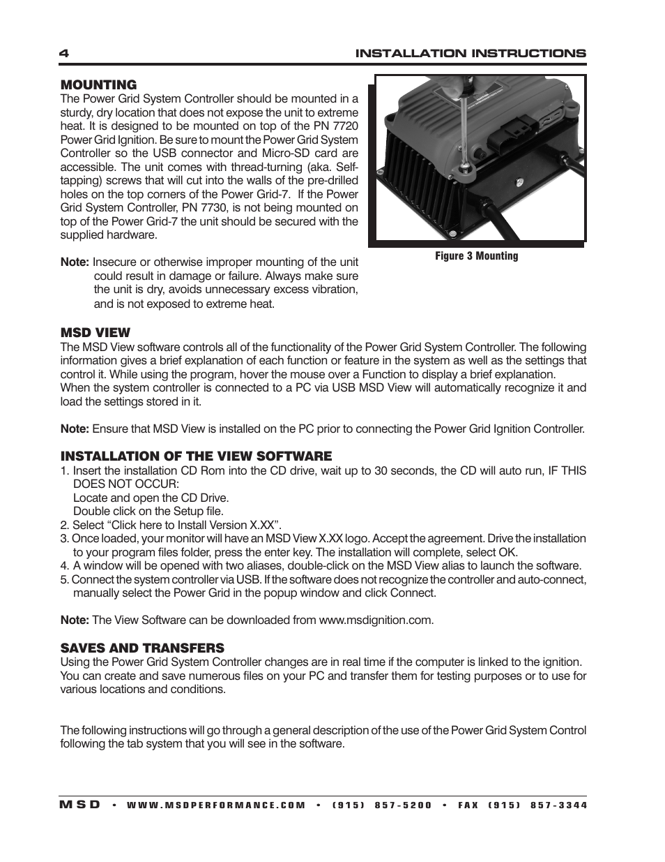 MSD 7730 Power Grid System - Controller Only Installation User Manual | Page 4 / 16