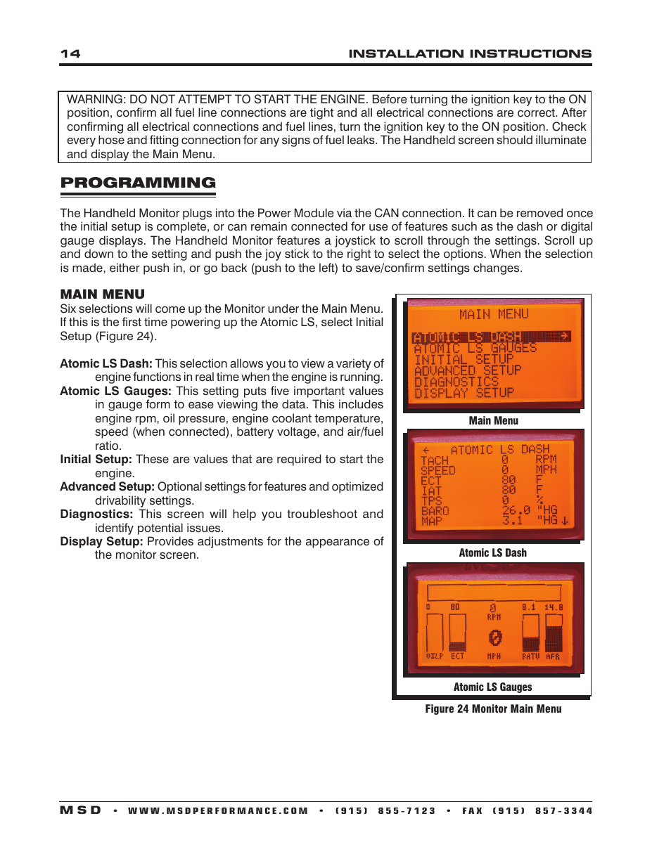 MSD 2960 Atomic LS7 Master Kit Installation User Manual | Page 14 / 24