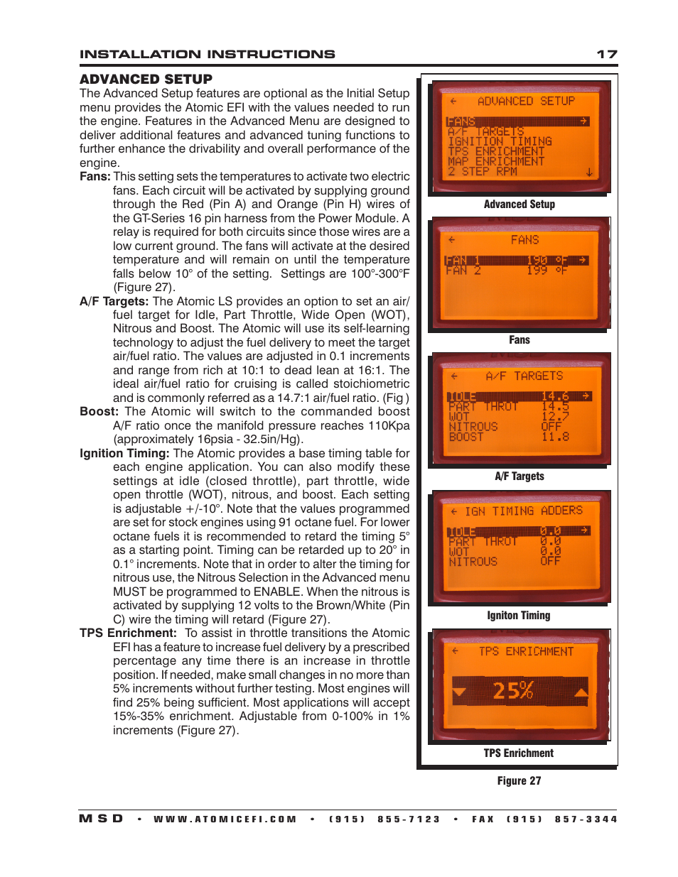 MSD 2960 Atomic LS7 Master Kit Installation User Manual | Page 17 / 24