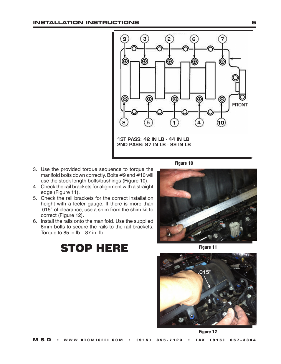 Stop here | MSD 2960 Atomic LS7 Master Kit Installation User Manual | Page 5 / 24