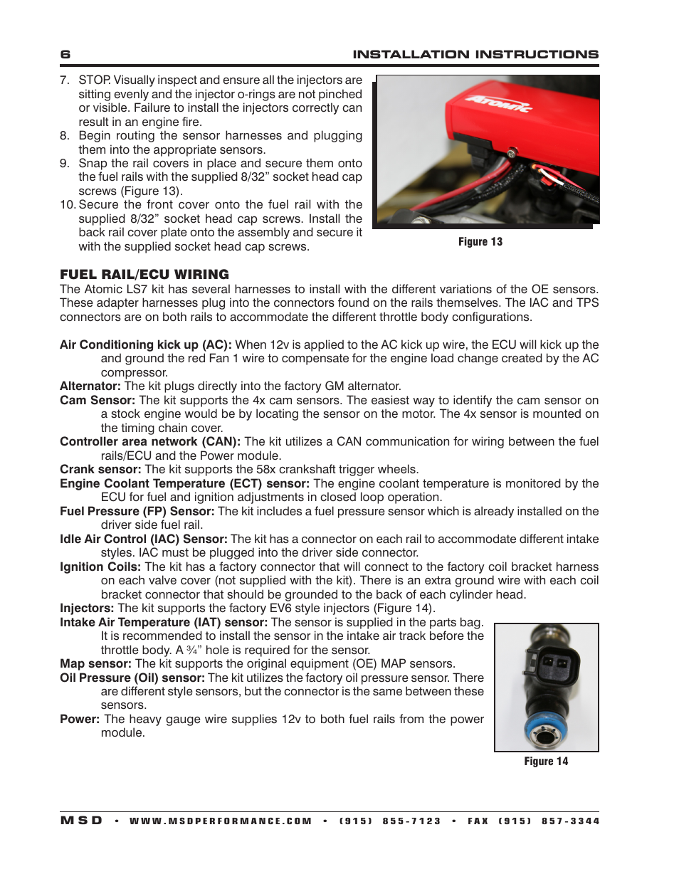 MSD 2960 Atomic LS7 Master Kit Installation User Manual | Page 6 / 24