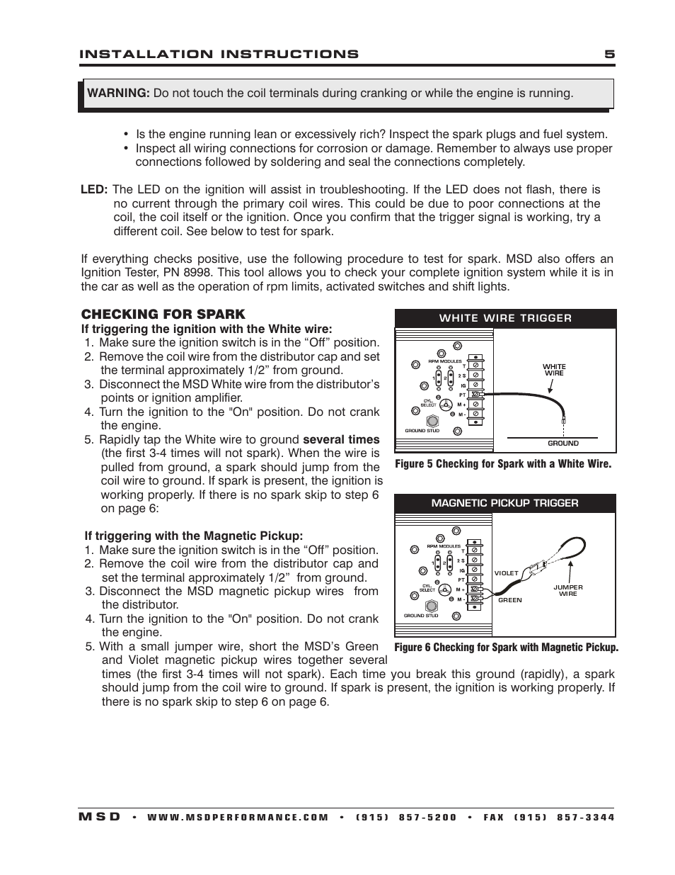 MSD 7805 8-Plus Ignition Control Installation User Manual | Page 5 / 8