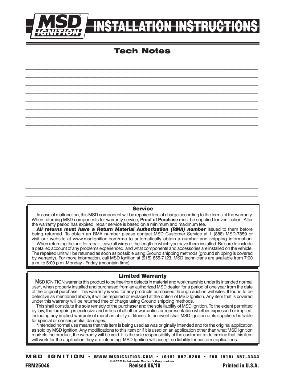 MSD 8991 Self-Powered Timing Light Installation User Manual | Page 2 / 2
