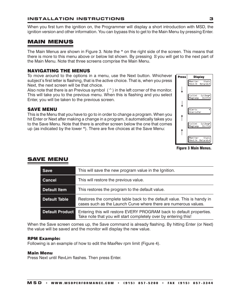 MSD 7550 Programmer_Monitor for Programmable Digital 7 Series Ignitions Installation User Manual | Page 3 / 8