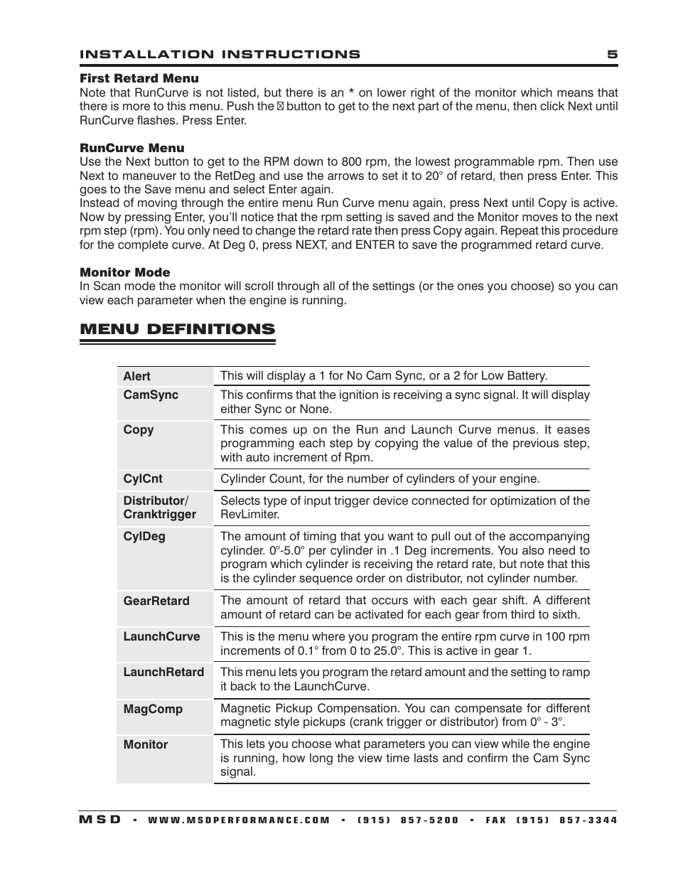 MSD 7550 Programmer_Monitor for Programmable Digital 7 Series Ignitions Installation User Manual | Page 5 / 8