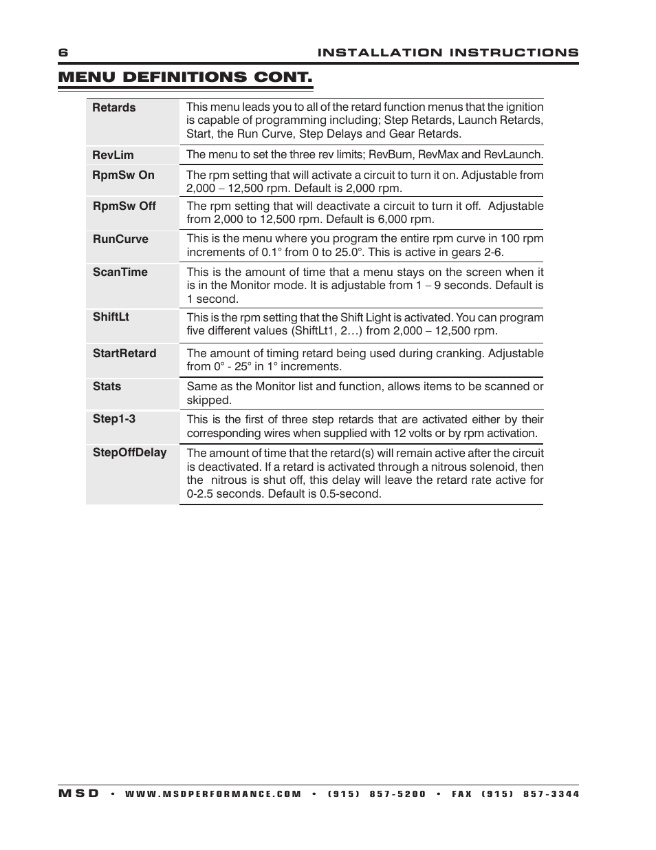 MSD 7550 Programmer_Monitor for Programmable Digital 7 Series Ignitions Installation User Manual | Page 6 / 8