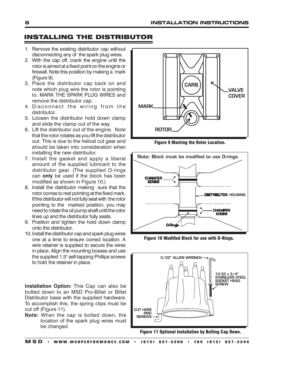 MSD 8356 Chevy V8 Dual Pickup Distributor Installation User Manual | Page 6 / 8